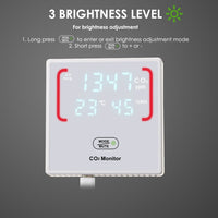 ILAQ-7730 Smart CO2 Carbon Dioxide Indoor Air Quality Monitor Temperature Humidity Measurement for Bedroom Close Rooms Offices Classroom - Instrulife