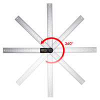 ILAF-323 Digital Angle Finder Ruler Zeroing and Locking Function Precision Tool 11-Inch / 300mm Stainless Steel 2-in-1 Angle Measuring Protractor - Instrulife