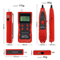 ILCT-714 Digital Cable Tester Tracker with 8 Remote Adaptor Wiremap RJ45 RJ11 BNC USB Multifunction Network Ethernet LAN Telephone Wire Cable Length Tester - Instrulife
