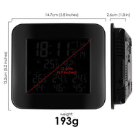 ILWS-288 Digital Wireless Weather Station Indoor Outdoor Temperature and Humidity Measure Hygrometer 3 Sensor, °C/°F Black LED Light Display, Alarm Clock Function - Instrulife