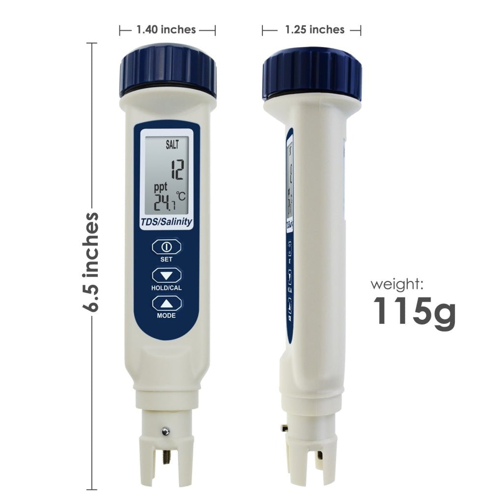 ILWQ-837_3 Pentype TDS / Salinity / Temperature Tester Water Quality Meter ATC Multiple Units (ppt, ppm, S.G., %, °C, °F) Digital Tool for Saltwater Monitoring & Testing IP65 Waterproof Housing - Instrulife