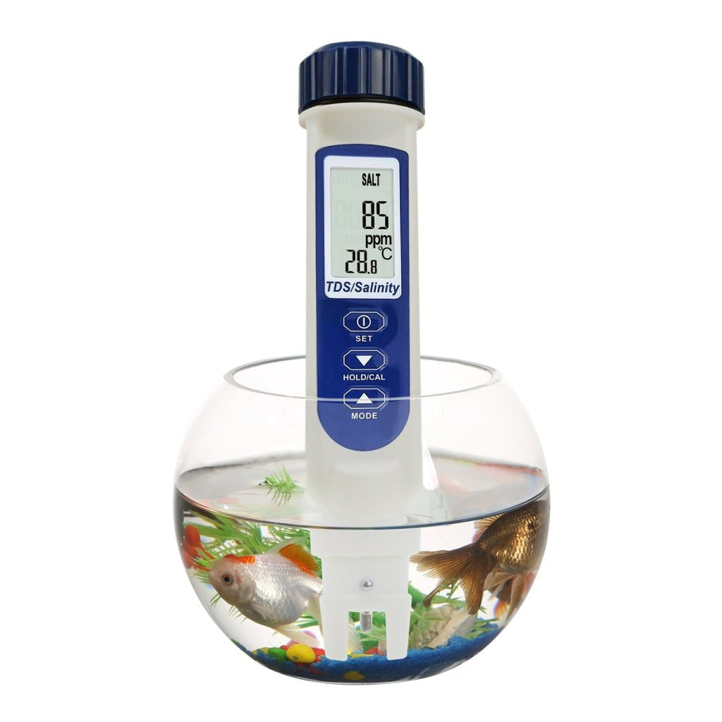 ILWQ-837_3 Pentype TDS / Salinity / Temperature Tester Water Quality Meter ATC Multiple Units (ppt, ppm, S.G., %, °C, °F) Digital Tool for Saltwater Monitoring & Testing IP65 Waterproof Housing - Instrulife