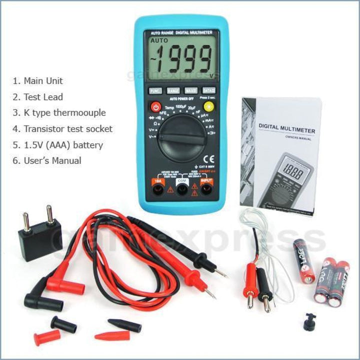 ILMU-1012 Digital Multimeter DCV ACV OHM ACA Diode Temperature Tester - Instrulife