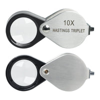 ILGE-394 10x Magnification Mini Jewelry Loupe High-quality Hasting Loupe with Optical Glass Triplet Lens, Stainless Steel Body, and Foldaway Pocket Design – Ideal for Stamp & Coin Enthusiasts, Watch Repair, and Hobby Mechanics - Instrulife