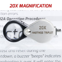 ILJL-395 20x Magnification Mini Jewelry Loupe High-quality Hasting Loupe with Optical Glass Triplet Lens, Stainless Steel Body, and Foldaway Pocket Design – Ideal for Stamp & Coin Enthusiasts, Watch Repair, and Hobby Mechanics - Instrulife