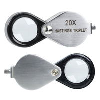 ILJL-395 20x Magnification Mini Jewelry Loupe High-quality Hasting Loupe with Optical Glass Triplet Lens, Stainless Steel Body, and Foldaway Pocket Design – Ideal for Stamp & Coin Enthusiasts, Watch Repair, and Hobby Mechanics - Instrulife