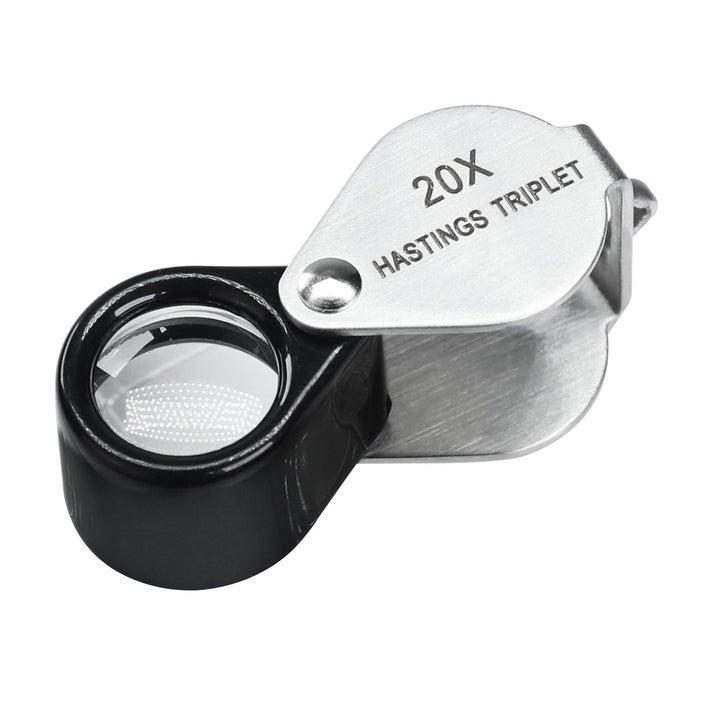 ILJL-395 20x Magnification Mini Jewelry Loupe High-quality Hasting Loupe with Optical Glass Triplet Lens, Stainless Steel Body, and Foldaway Pocket Design – Ideal for Stamp & Coin Enthusiasts, Watch Repair, and Hobby Mechanics - Instrulife