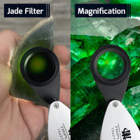 ILJL-459 Gemstone Identification 2-in-1 Tool 15x Magnifier & Jadeite Filter with 21mm Lens Diameter for Genuine Emeralds Checking, Diamonds, Jewelry, Coins, Stamps, Antiques, etc. - Instrulife