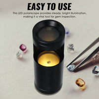 ILPO-460 Portable 93mm Length LED Gemstone Polariscope, Dual Lens with 28mm Diameter, Built-in LED Light for Jeweler, Gemologist Tool - Instrulife
