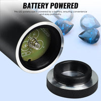 ILPO-460 Portable 93mm Length LED Gemstone Polariscope, Dual Lens with 28mm Diameter, Built-in LED Light for Jeweler, Gemologist Tool - Instrulife