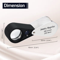 ILJL-462 Dual Magnification Jewelry Loupe 10X and 25X Magnifier Loupe with 21mm and 8mm Lens Diameter - Instrulife