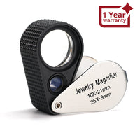 ILJL-462 Dual Magnification Jewelry Loupe 10X and 25X Magnifier Loupe with 21mm and 8mm Lens Diameter - Instrulife