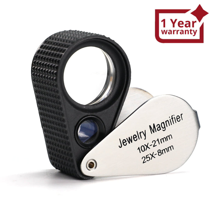 ILJL-462 Dual Magnification Jewelry Loupe 10X and 25X Magnifier Loupe with 21mm and 8mm Lens Diameter - Instrulife