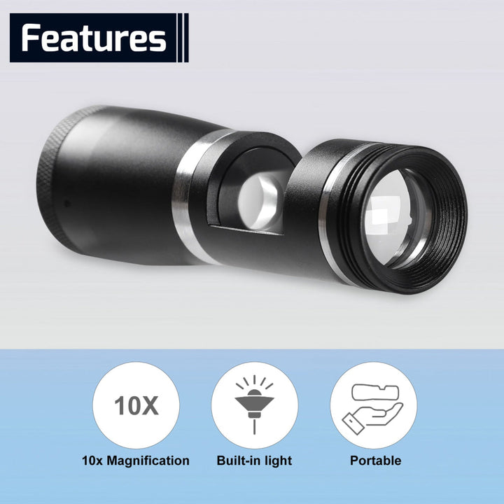 ILJL-463 Portable 10x Darkfield Loupe Gemology Magnifier Gemstone Tester 20.5mm Lens Viewing Diameter - Instrulife