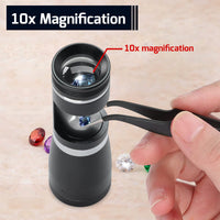 ILJL-463 Portable 10x Darkfield Loupe Gemology Magnifier Gemstone Tester 20.5mm Lens Viewing Diameter - Instrulife