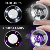 ILJL-522 10X Magnifying Scale Loupe White & Purple LED Lights Adjustable Focus Rechargeable Magnifier Glass Lens for Jewelers, Collectors, Hobbyists, and Professionals - Instrulife