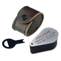 ILJL-18 Mini 10X Jeweler Loupe Magnifier + LED & UV light, 21mm lens - Instrulife
