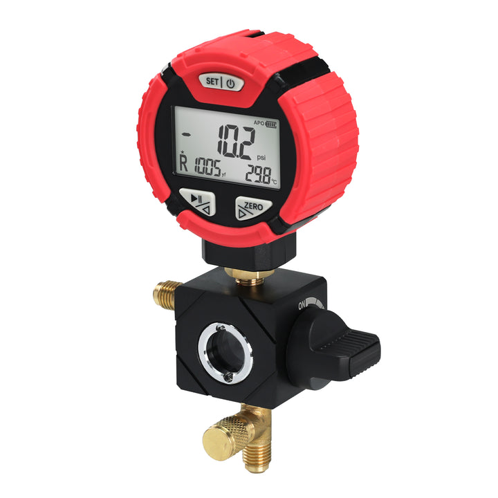 ILMT-550H Digital High-Pressure Refrigerant Manifold Gauge -14.5~800 PSI with Leak Test, Control Valve & HVAC Repair Support