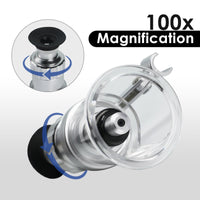 ILMI-454 Magnification Microscope 100X LED Lightning Scale Loupe Compact Portable High Magnifying Glass Geology Metallurgy Research - Instrulife