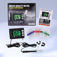 ILWQ-295 2-in-1 Combo pH & Temperature Meter Fish Tank Monitor Thermometer Replaceable BNC pH Electrode for Aquariums Hydroponics Aquaculture Laboratory - Instrulife