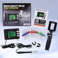 ILWQ-295 2-in-1 Combo pH & Temperature Meter Fish Tank Monitor Thermometer Replaceable BNC pH Electrode for Aquariums Hydroponics Aquaculture Laboratory - Instrulife