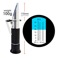 ILRE-74 Beer Brix & Specific Gravity Refractometer with ATC Optic Dual Scale 0~32% Brix 1.000-1.130 SG Wine Wort Making Beer Brewing Fruit Juice Hops Sugar Homebrew Kit - Instrulife