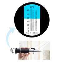 ILRE-74 Beer Brix & Specific Gravity Refractometer with ATC Optic Dual Scale 0~32% Brix 1.000-1.130 SG Wine Wort Making Beer Brewing Fruit Juice Hops Sugar Homebrew Kit - Instrulife