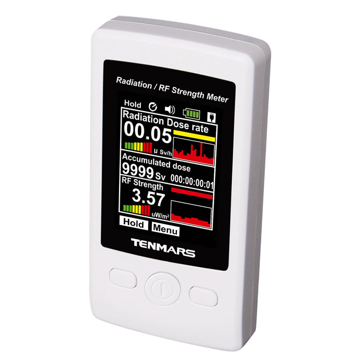 ILRM-95 Tenmars Geiger Counter Radiation RF Strength Meter Nuclear Measurement Dosimeter Dose Tester Colored Display Made in Taiwan - Instrulife
