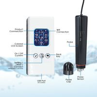 ILWQ-504 Smart Aquarium Water Quality Monitor – 7-in-1 Real-Time Water Tester for pH, Temperature, TDS, EC, Salinity, Specific Gravity & ORP – WiFi Connected with Mobile Alerts - Instrulife
