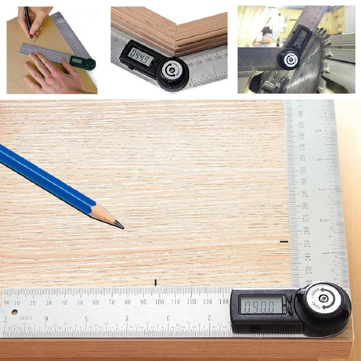 ILAF-90 Digital 2-in-1 Angle Finder Meter Protractor Ruler 360° 400mm Measure CE Marking LCD Display - Instrulife