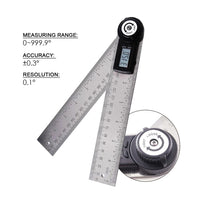 ILAF-90 Digital 2-in-1 Angle Finder Meter Protractor Ruler 360° 400mm Measure CE Marking LCD Display - Instrulife