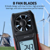 ILAN-486 Digital Air Velocity Meter High Precision Anemometer 0.3~30.0m/s, km/h, ft/m, mile/h, knots Units with Air Temperature Measurement - Instrulife