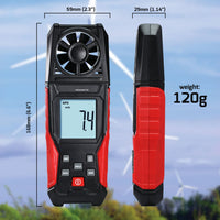 ILAN-486 Digital Air Velocity Meter High Precision Anemometer 0.3~30.0m/s, km/h, ft/m, mile/h, knots Units with Air Temperature Measurement - Instrulife