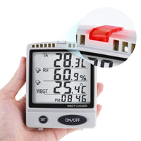 ILDA-287 WBGT SD Card Datalogger Temperature Humidity Meter Desktop / Wallmount Logger with 8GB SDHC Card LED Audible Alarm Real time Logging - Instrulife