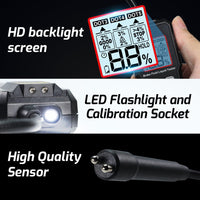 ILBT-505 Brake Fluid Tester 0~4% Range Digital Brake Oil Detector for DOT3, DOT4, DOT5.1 Color Backlight & Buzzer Alarm for Safe Brake Oil Change of Car Motorcycle Vehicle Truck Automobile - Instrulife