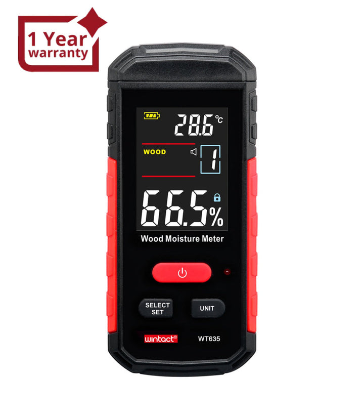 Digital Wood Moisture Meter Detector with LCD Backlight Display for Building Projects, Checking Firewood & Lumbers, Industrial & Home Improvement - Instrulife
