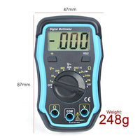 ILMU-1008 Digital Multimeter w/ Test Leads, Overload Protection, DC AC Voltage Resistance Diode Measure DMM Multi Meter Tester 1999 Readings, Backlight - Instrulife
