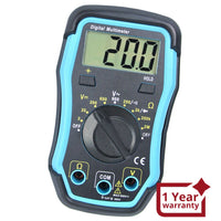 ILMU-1008 Digital Multimeter w/ Test Leads, Overload Protection, DC AC Voltage Resistance Diode Measure DMM Multi Meter Tester 1999 Readings, Backlight - Instrulife