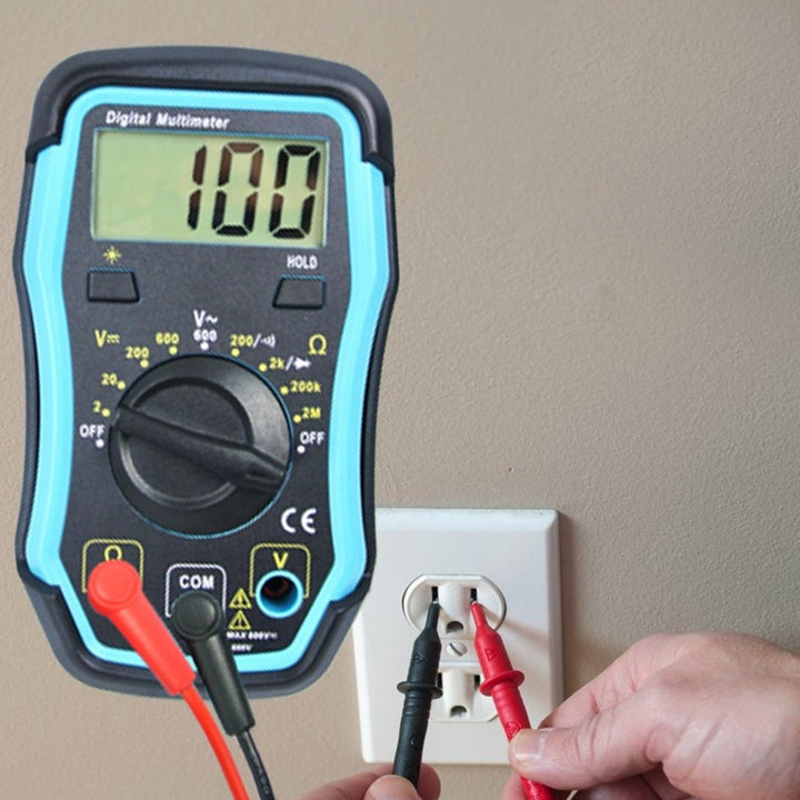 ILMU-1008 Digital Multimeter w/ Test Leads, Overload Protection, DC AC Voltage Resistance Diode Measure DMM Multi Meter Tester 1999 Readings, Backlight - Instrulife