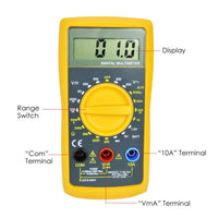ILMU-1009 Digital Multimeter 1999 Counts ACV DCV DC Current Diode Battery Tester Meter LCD Display CE Marking - Instrulife