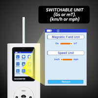 ILEM-506 Digital Gauss Meter / Tesla Meter - High Precision Portable Magnetic Field Detector 0~25k Gs (0~2500 mT) Range for Magnet Testing, Motors & Industrial Applications HD Colored Display with Hall Sensor - Instrulife