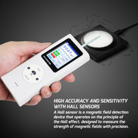 ILEM-506 Digital Gauss Meter / Tesla Meter - High Precision Portable Magnetic Field Detector 0~25k Gs (0~2500 mT) Range for Magnet Testing, Motors & Industrial Applications HD Colored Display with Hall Sensor - Instrulife