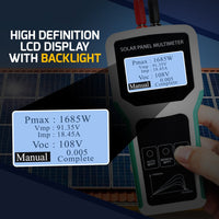 ILEM-509 Solar Panel Meter 5-1800W MPPT Tester with Auto/Manual Detection Voltage, Current, Photovoltaic Panel Multimeter for PV Systems - Instrulife