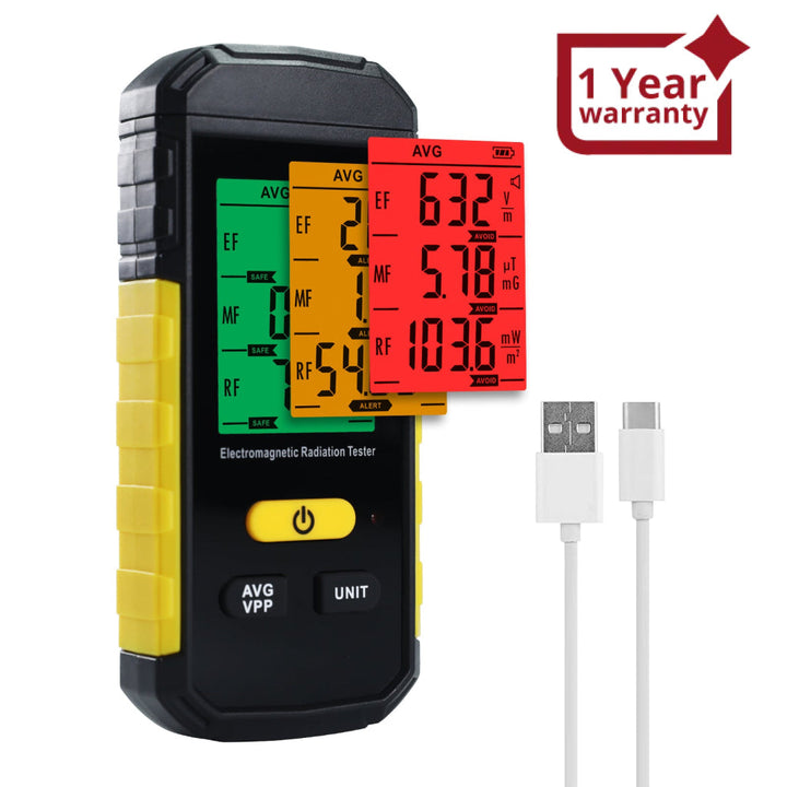 ILEM-511 Professional 3-in-1 EMF RF Meter: Electric / Magnetic / RF Field Detector with Data Hold & Alarm, EMF Safety Tester for Home / Industry Use - Instrulife