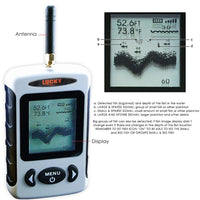 ILFF-11 Lucky Portable Wireless Fish Finder Locator with 45m (135ft) Depth & 120m (400ft) Wireless Range, Display Water Temperature/ Fish Size & Location, Fishing Gear Tools for Fresh & Salt water, Ocean, Sea, Lake, River, Ice Icy Water, 90° beam angle - Instrulife