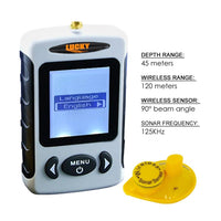 ILFF-11 Lucky Portable Wireless Fish Finder Locator with 45m (135ft) Depth & 120m (400ft) Wireless Range, Display Water Temperature/ Fish Size & Location, Fishing Gear Tools for Fresh & Salt water, Ocean, Sea, Lake, River, Ice Icy Water, 90° beam angle - Instrulife
