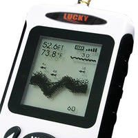 ILFF-11 Lucky Portable Wireless Fish Finder Locator with 45m (135ft) Depth & 120m (400ft) Wireless Range, Display Water Temperature/ Fish Size & Location, Fishing Gear Tools for Fresh & Salt water, Ocean, Sea, Lake, River, Ice Icy Water, 90° beam angle - Instrulife