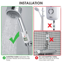 ILSH-36 Waterproof Digital Shower Thermometer w/ Alarm Alert Hot Cold CE Approved 0 ~ 69°C - Instrulife
