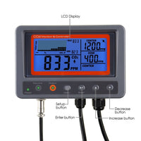 ILAQ-7530 Digital CO2 Carbon Dioxide IAQ Monitor Controller with Relay Function 4.5M Cable NDIR Sensing Probe for Green House Home, Office, Factory - Instrulife