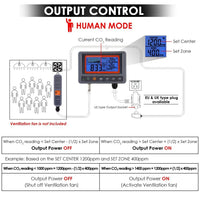 ILAQ-7530 Digital CO2 Carbon Dioxide IAQ Monitor Controller with Relay Function 4.5M Cable NDIR Sensing Probe for Green House Home, Office, Factory - Instrulife